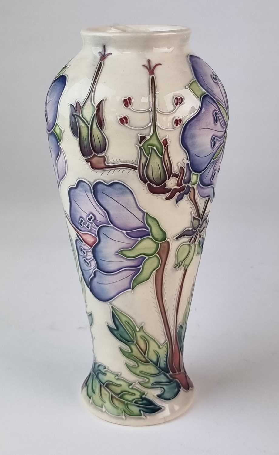 Moorcroft 'Meadow Cranesbill' vase designed by Alicia Aimson - Image 2 of 3