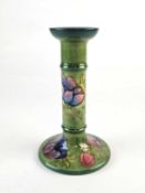 Moorcroft 'Anemone' candlestick, dated 1991