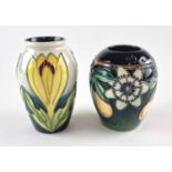 Two Moorcroft vases, 'Crocus and 'Passion Flower',