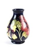 Walter Moorcroft 'Hibiscus' vase, mid-20th century