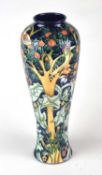 Tall Moorcroft 'Tree Bark Thief' vase