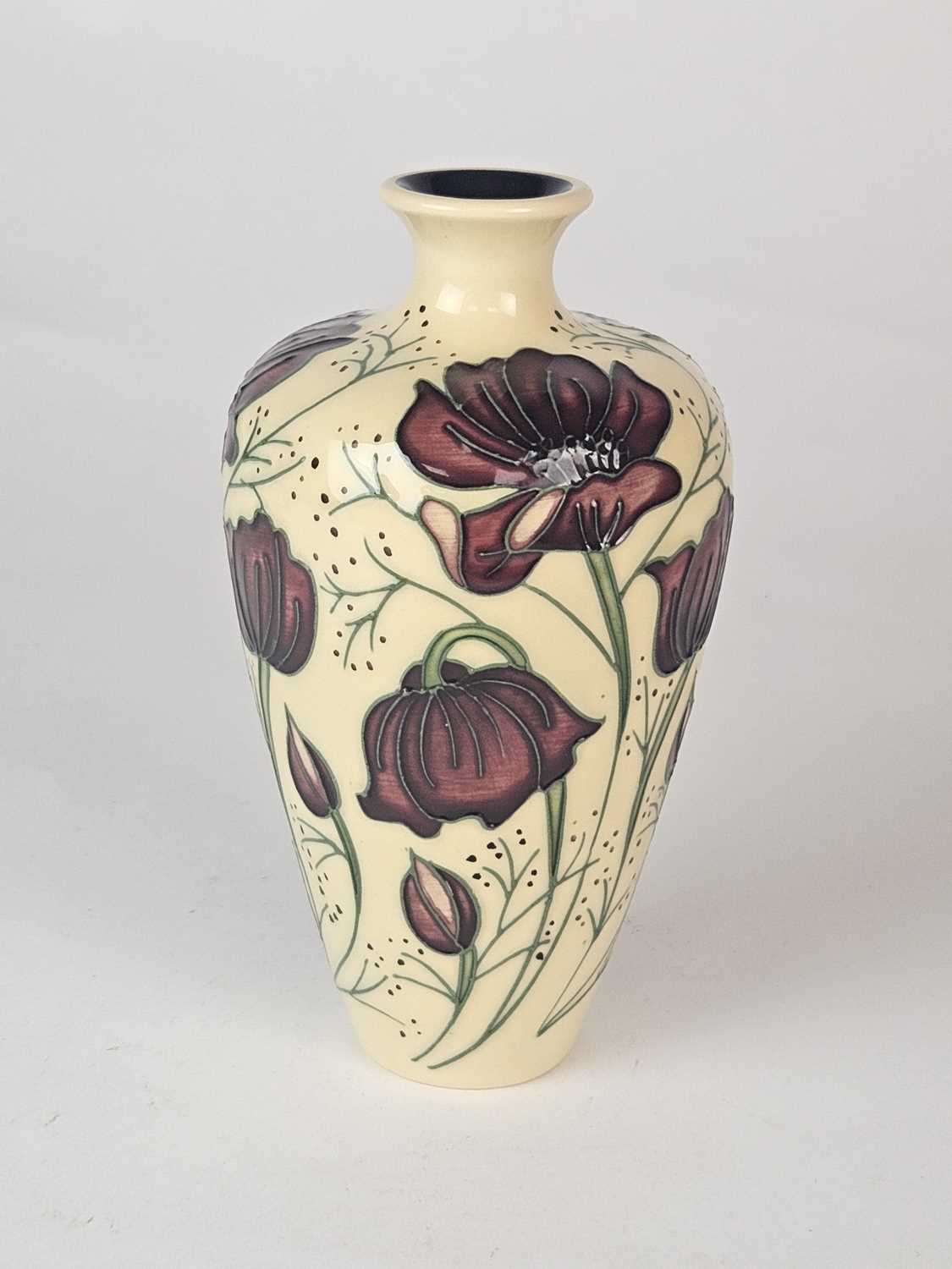 Moorcroft 'Chocolate Cosmos' vase designed by Rachel Bishop - Image 3 of 4