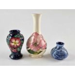 Three small Moorcroft vases