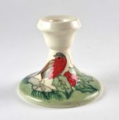 Moorcroft 'Christmas Robin' candlestick