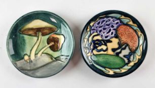 Two Moorcroft pin dishes, 'Fairy Rings' and 'Rockpool'
