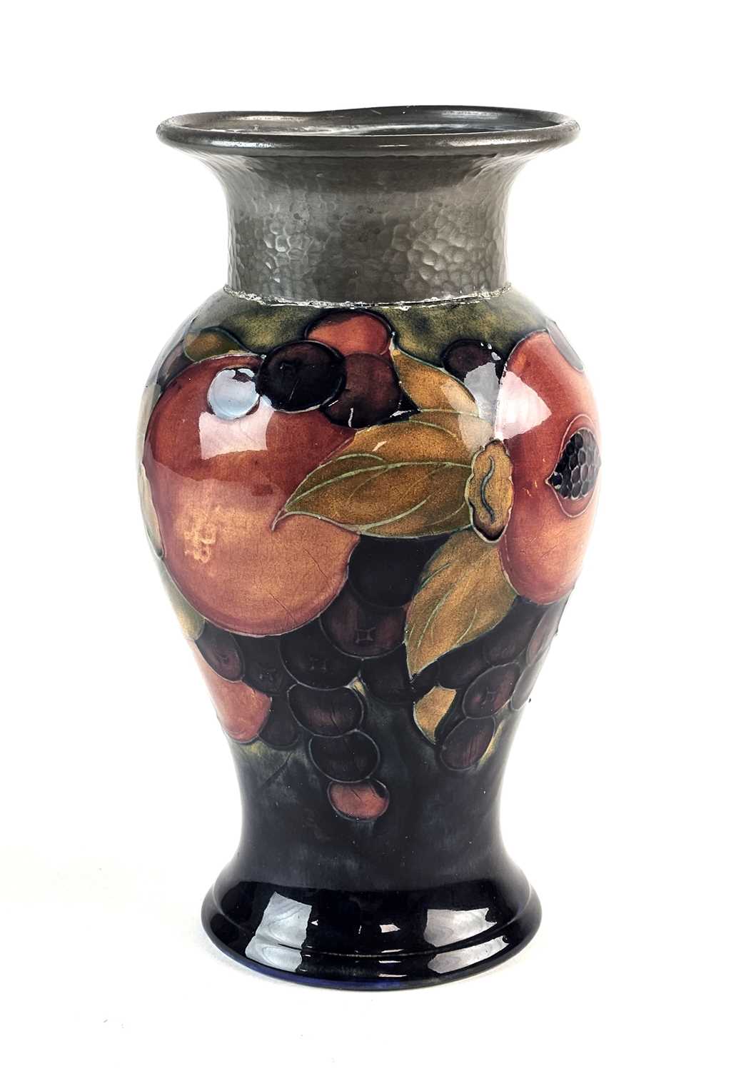 William Moorcroft 'Pomegranate' vase with pewter mount, circa 1920s