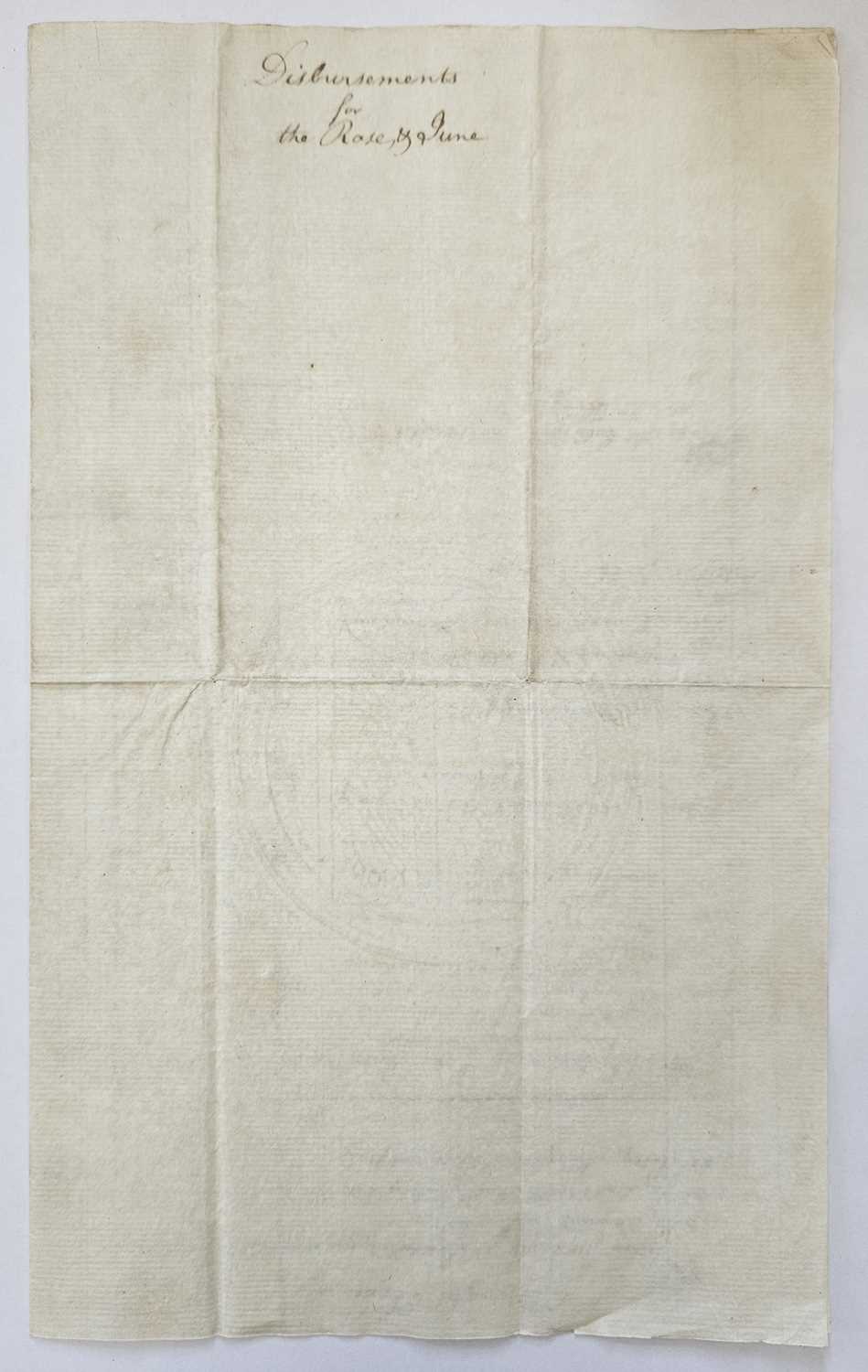 Royal Navy interest. Disbursements for the Rose and June (January 1790 - November 1791) - Image 5 of 5