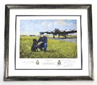 Michael Smart 'After Me the Flood' print signed by various RAF crew and Sir Richard Todd