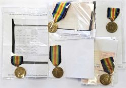 Five single WW1 Victory medals