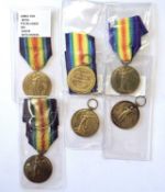 Six single First World War Victory medals