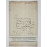 Maritime receipt signed by Sir Thomas Littleton, Treasurer of the Navy, for service of the navy. Mar