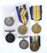 Six single WW1 medals, various regiments.