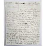 Royal Navy. Rare letter relating to the French Counter-Revolution, 1799.
