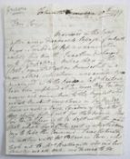 Royal Navy. Rare letter relating to the French Counter-Revolution, 1799.