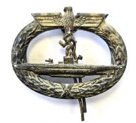 Germany, Third Reich. Kriegsmarine U-Boat War badge by Wegerhoff.
