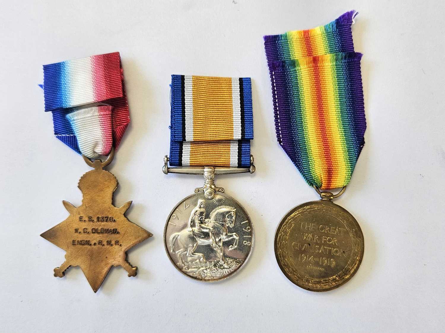 WW1 Royal Naval Reserve medal trio - Image 2 of 2