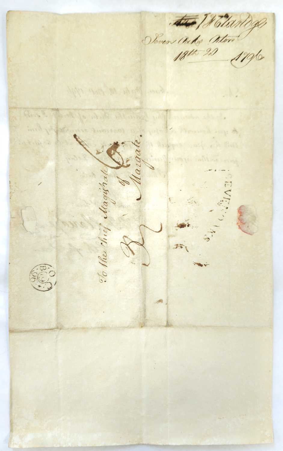 An Order to the Chief Magistrate of Margate forbidding any British ships to sail to Genoa, 1796 - Image 3 of 3