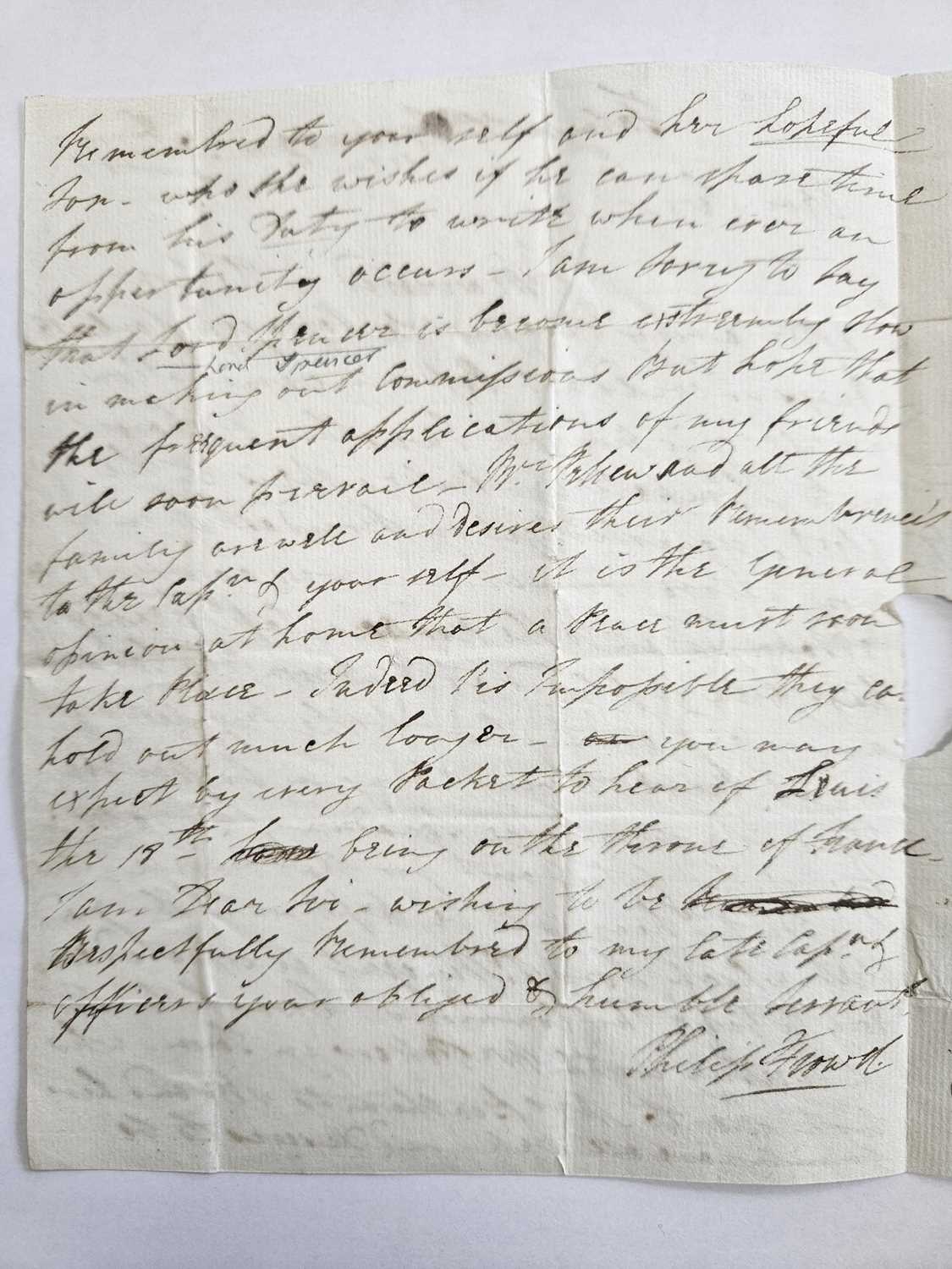 Royal Navy. Rare letter relating to the French Counter-Revolution, 1799. - Image 2 of 4