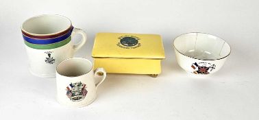 A small group of commemorative china, including King's Shropshire Light Infantry. Comprising a