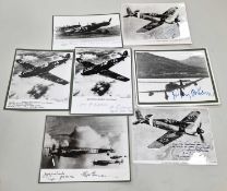 Germany, Third Reich. Luftwaffe. Nine signed large format photographs.