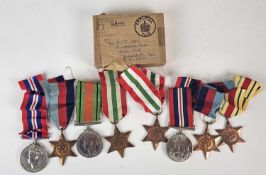Two sets of WW2 medals, one in box of issue