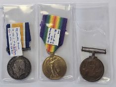 First World War medal pair and a Mercantile Marine medal