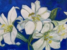 Beverley Fry (b.1948) White Lilies