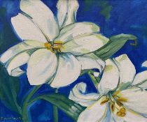 Beverley Fry (b.1948) Two White Lilies