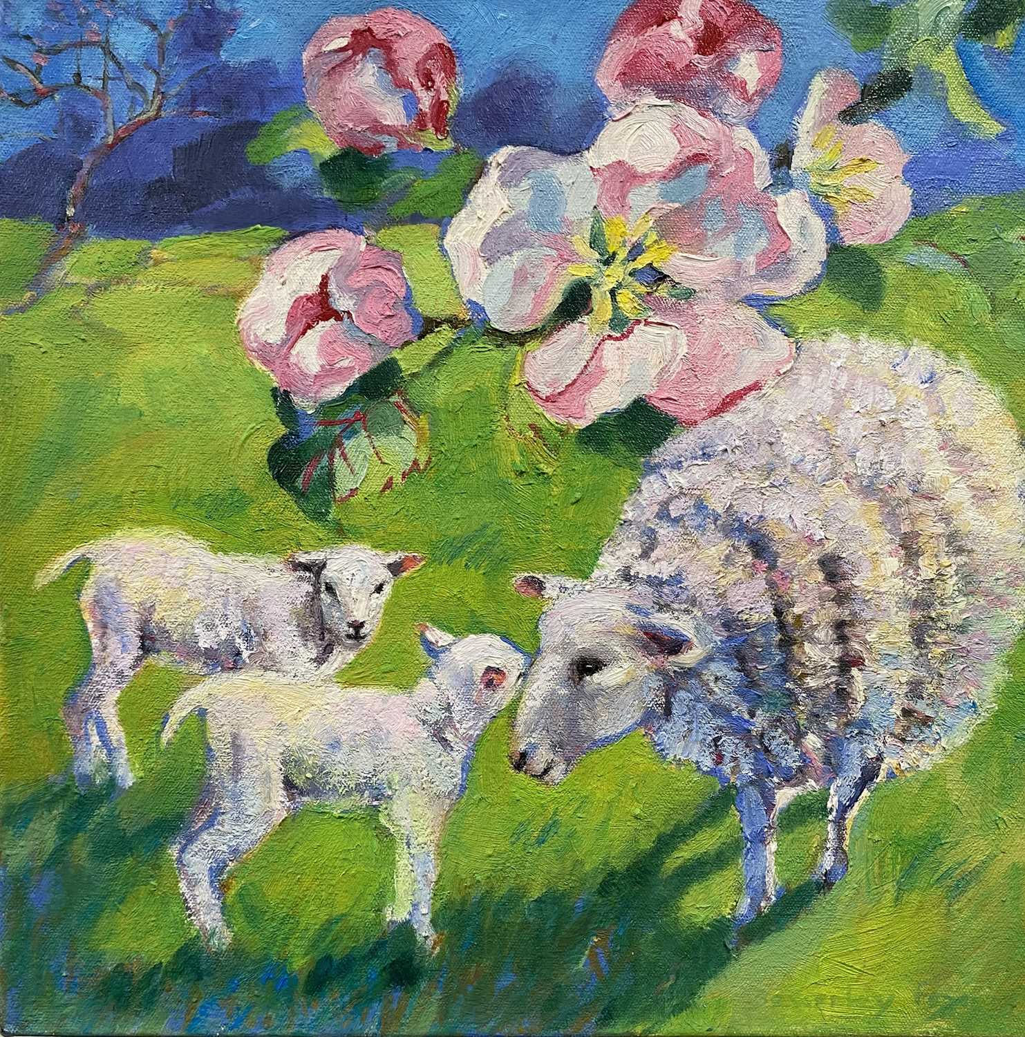 Beverley Fry (b.1948) Orchard Lambs
