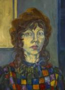 Beverley Fry (b.1948) Patchwork Jumper, Self Portrait