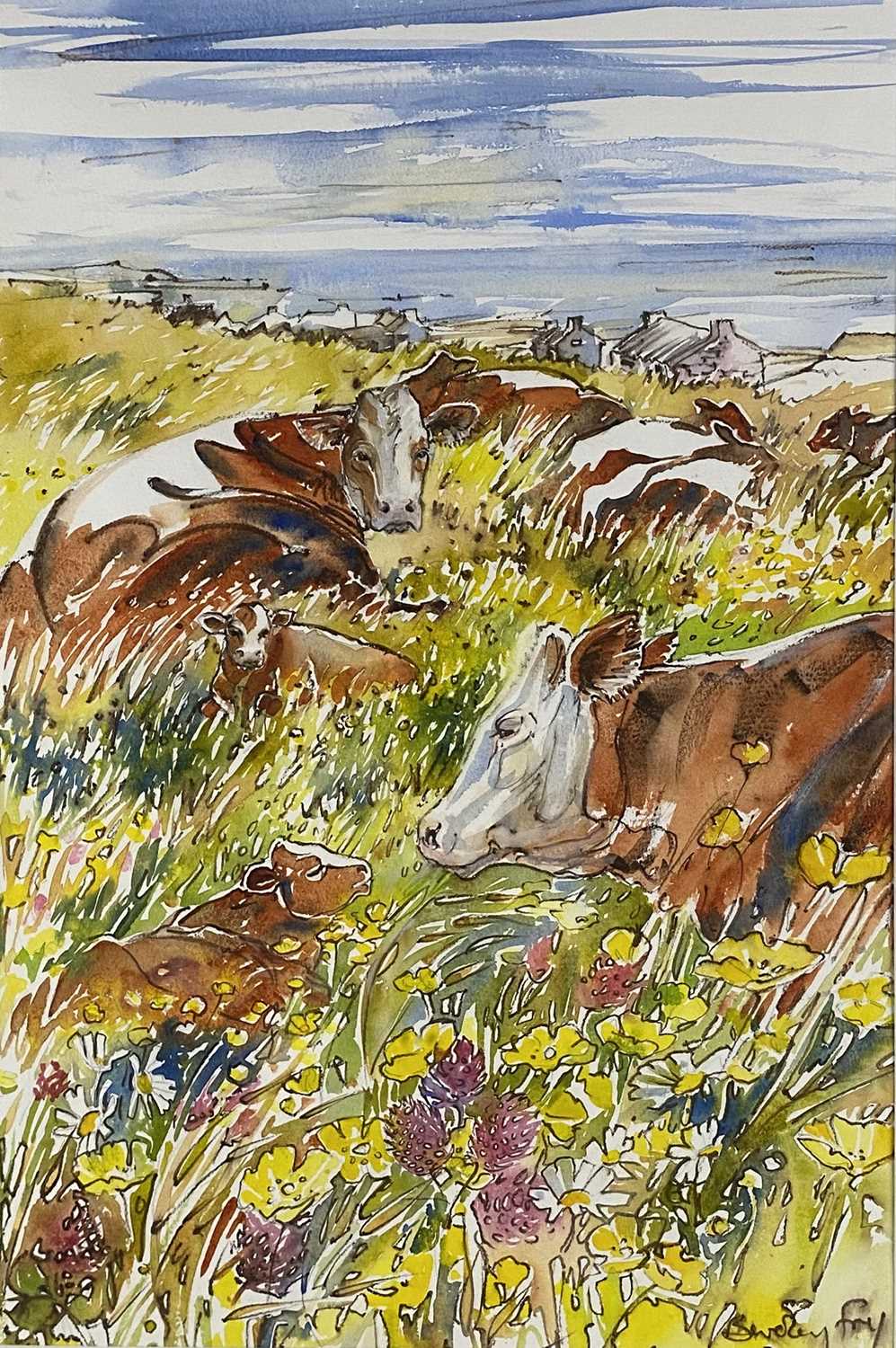 Beverley Fry (b.1948) Meadow Cows