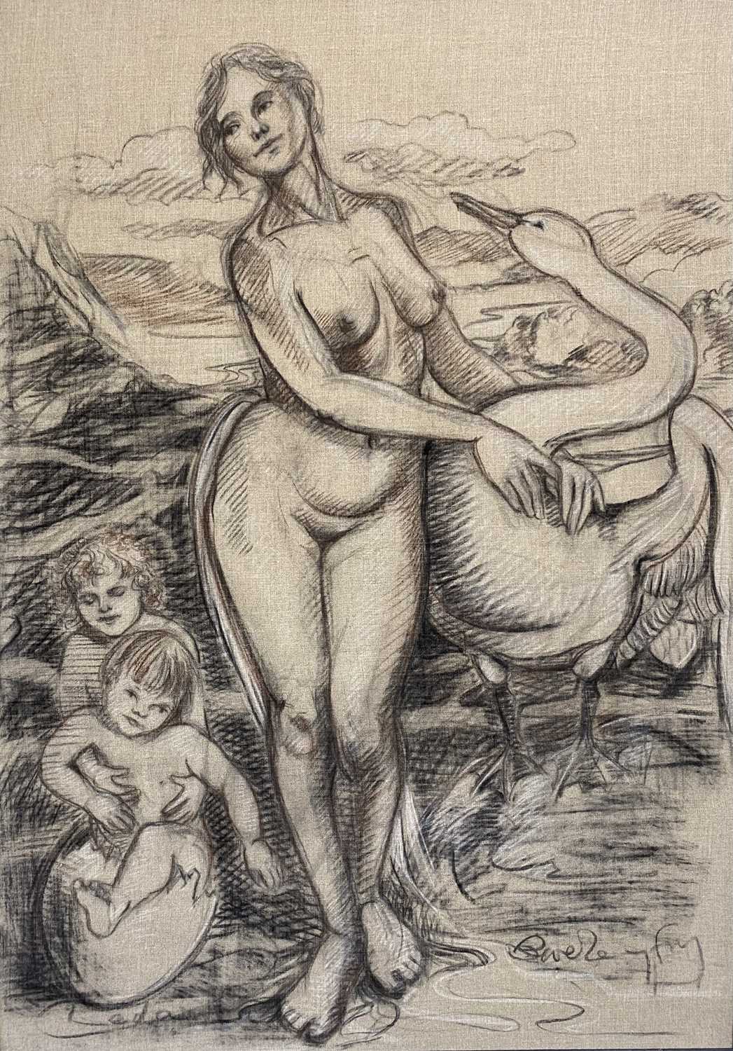Beverley Fry (b.1948) Leda and the Swan