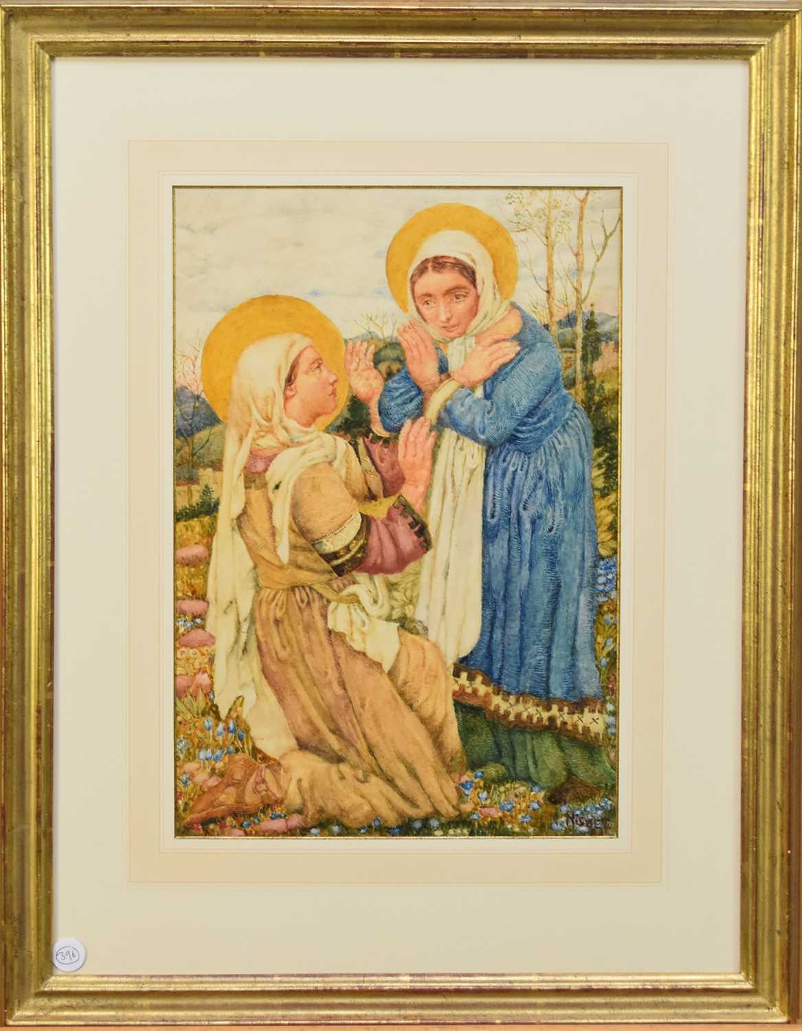 Noel Laura Nisbet (1887-1956) Holy Women at Prayer in a Landscape - Image 2 of 4