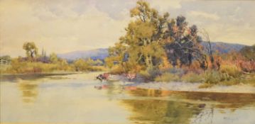 Mary S Hagarty (act. 1882-1938) Cattle Watering on the Wye, plus a further watercolour