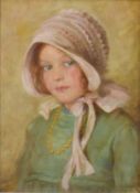 Circle of William Henry Margetson (1861-1940) The Pretty Pink Bonnet