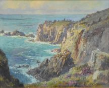 Claude Marks (act. 1899-1915) Two Landscapes showing Kynance Cove and Trevob Bay, Cornwall