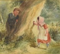Follower of Frederick Walker ARA RWS (1840-1875) Children Playing Hide and Seek