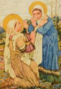 Noel Laura Nisbet (1887-1956) Holy Women at Prayer in a Landscape