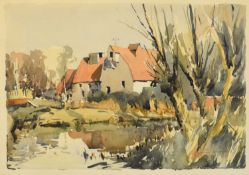 Edward Wesson RI RBA RSMA (1910-1983) The Mill House,
