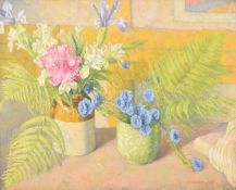 Gerald Ososki (1903-1981) Still life flowers in stoneware