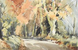 Edward Wesson RBA RI RSMA (1910-1983) A Tree Lined Avenue in Autumn