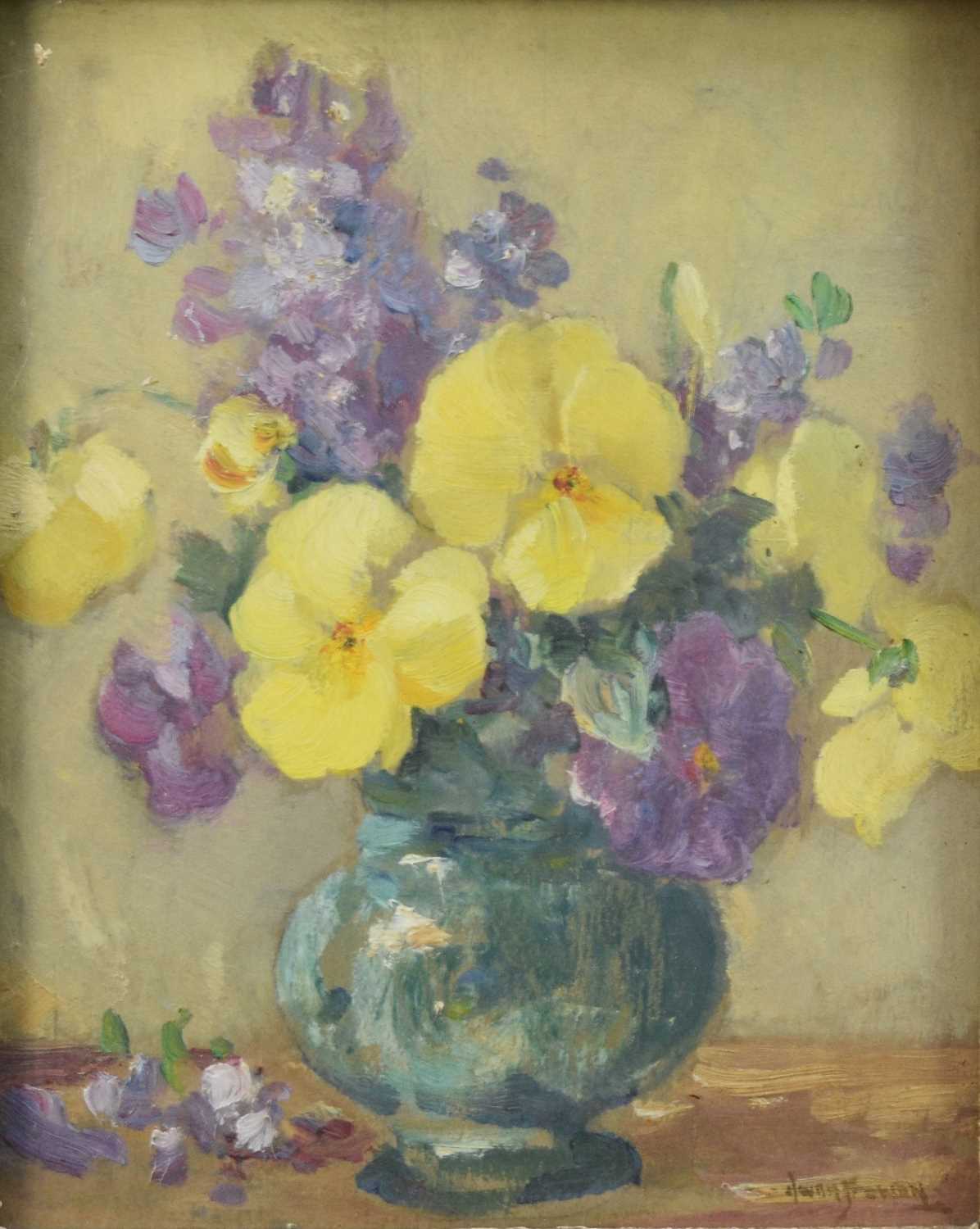 Owen Bowen (1873-1967) Still Life of Pansies and Flowers - Image 2 of 4