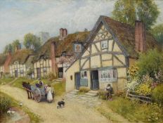 Claude Strachan RI (1865-1938) The Gold Cup Inn and Cottages