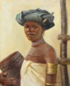 John Kenneth Ferguson (South African 1885-1967) 'Xosa Girl from Mazzeppa Bay and Zulu Doctor