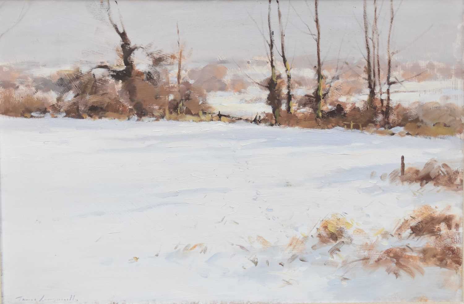 James Longueville (British b.1942) Corner of the Field, Snow