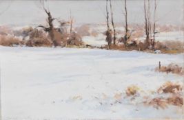 James Longueville (British b.1942) Corner of the Field, Snow