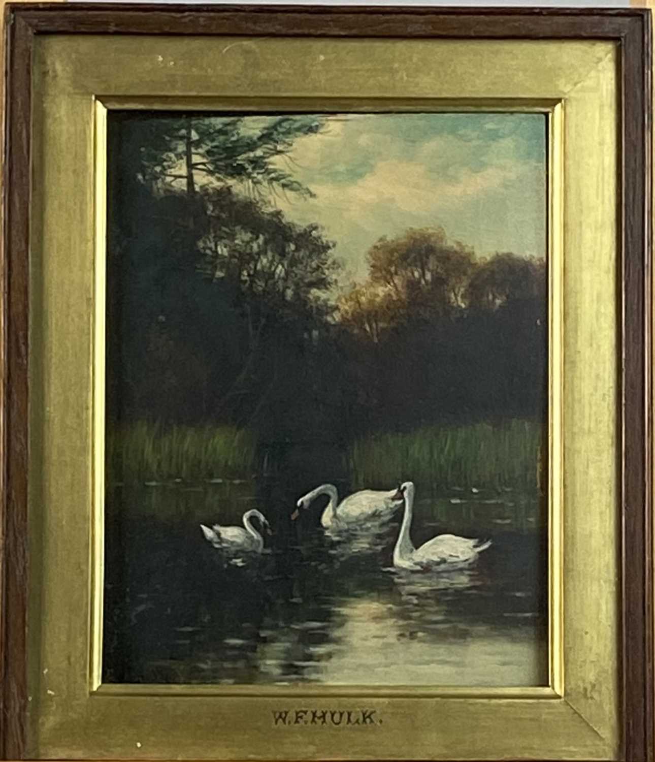 William Frederick Hulk (1852-1922) Pool and River Scenes with Ducks and Swans - Image 8 of 12