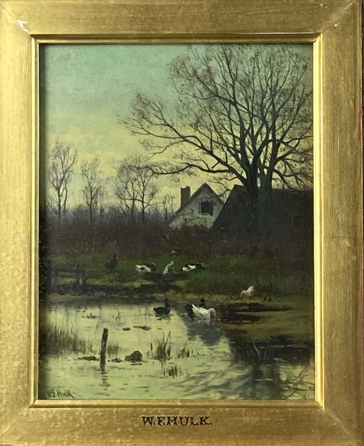 William Frederick Hulk (1852-1922) Pool and River Scenes with Ducks and Swans - Image 11 of 12