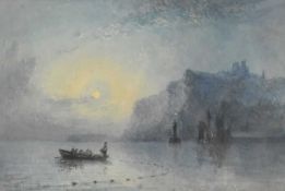 Edward Tucker (c.1825-1909) Whitby by Moonlight