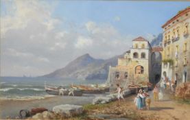 Guglielmo Giusti (Italian 1824-1916) Marina de Victri sul Mare, Capri and Marina Piccola